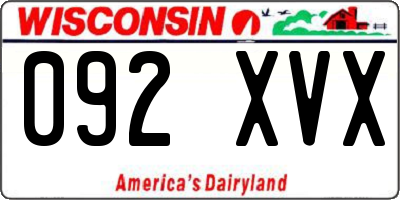 WI license plate 092XVX