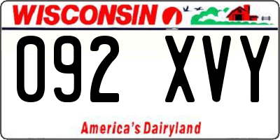 WI license plate 092XVY