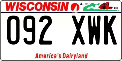 WI license plate 092XWK