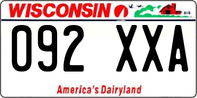 WI license plate 092XXA