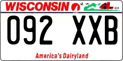 WI license plate 092XXB
