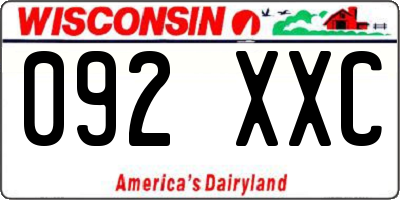 WI license plate 092XXC
