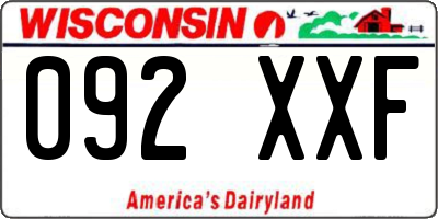 WI license plate 092XXF