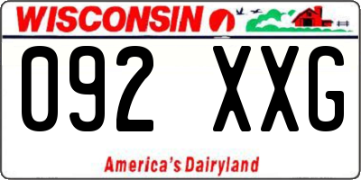 WI license plate 092XXG