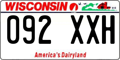 WI license plate 092XXH