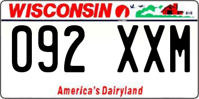 WI license plate 092XXM