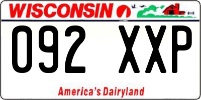 WI license plate 092XXP