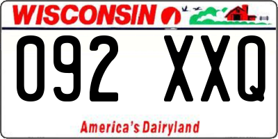 WI license plate 092XXQ