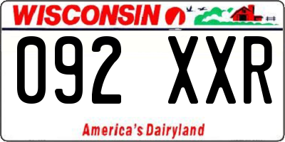 WI license plate 092XXR