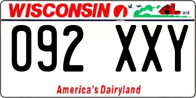 WI license plate 092XXY