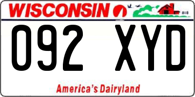 WI license plate 092XYD