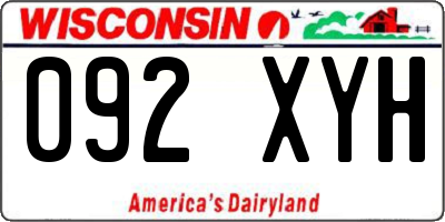 WI license plate 092XYH