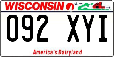WI license plate 092XYI