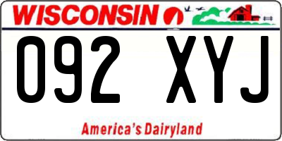 WI license plate 092XYJ