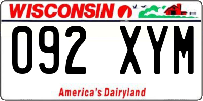 WI license plate 092XYM