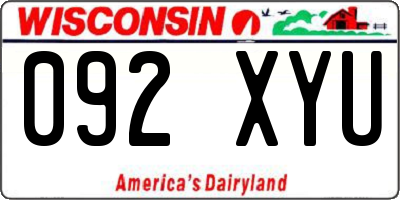 WI license plate 092XYU