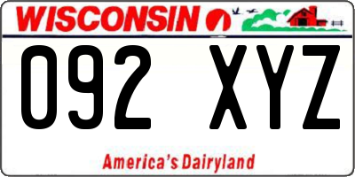 WI license plate 092XYZ