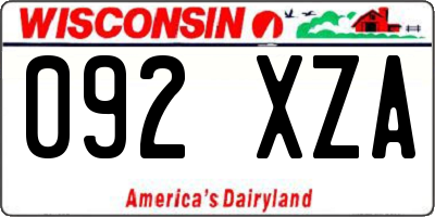 WI license plate 092XZA