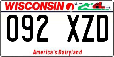 WI license plate 092XZD