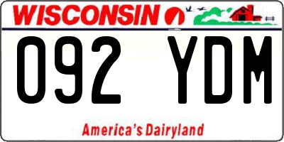 WI license plate 092YDM