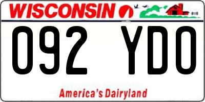 WI license plate 092YDO
