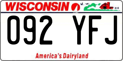 WI license plate 092YFJ