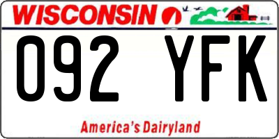 WI license plate 092YFK