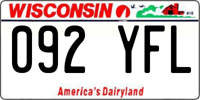 WI license plate 092YFL