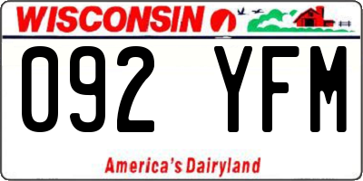 WI license plate 092YFM