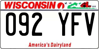 WI license plate 092YFV