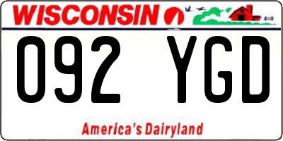 WI license plate 092YGD