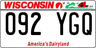 WI license plate 092YGQ