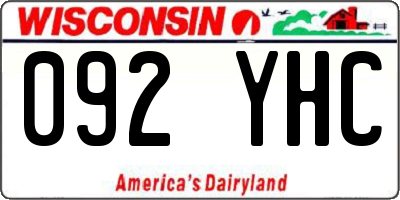 WI license plate 092YHC