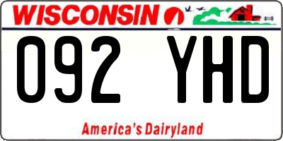 WI license plate 092YHD