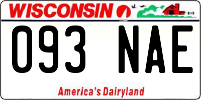 WI license plate 093NAE