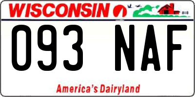 WI license plate 093NAF