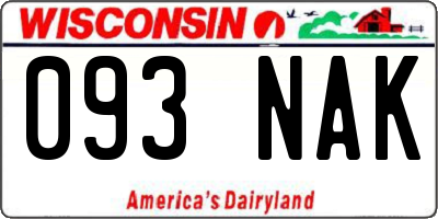 WI license plate 093NAK