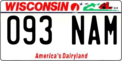 WI license plate 093NAM