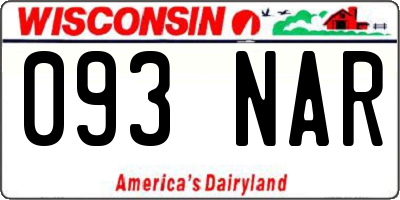 WI license plate 093NAR