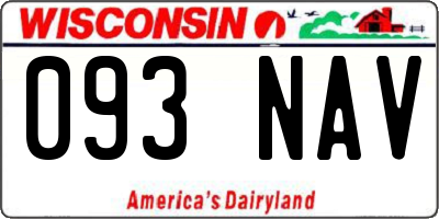 WI license plate 093NAV