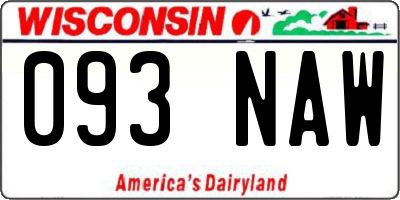 WI license plate 093NAW