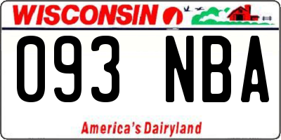 WI license plate 093NBA