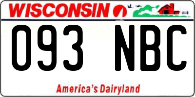 WI license plate 093NBC