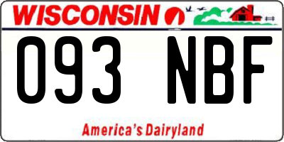WI license plate 093NBF