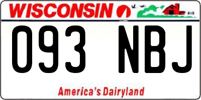 WI license plate 093NBJ