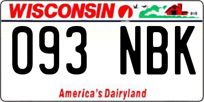 WI license plate 093NBK