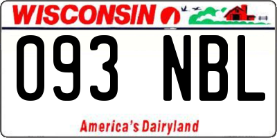 WI license plate 093NBL