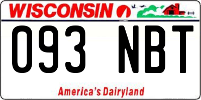 WI license plate 093NBT