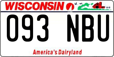 WI license plate 093NBU