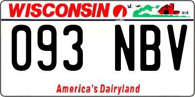 WI license plate 093NBV